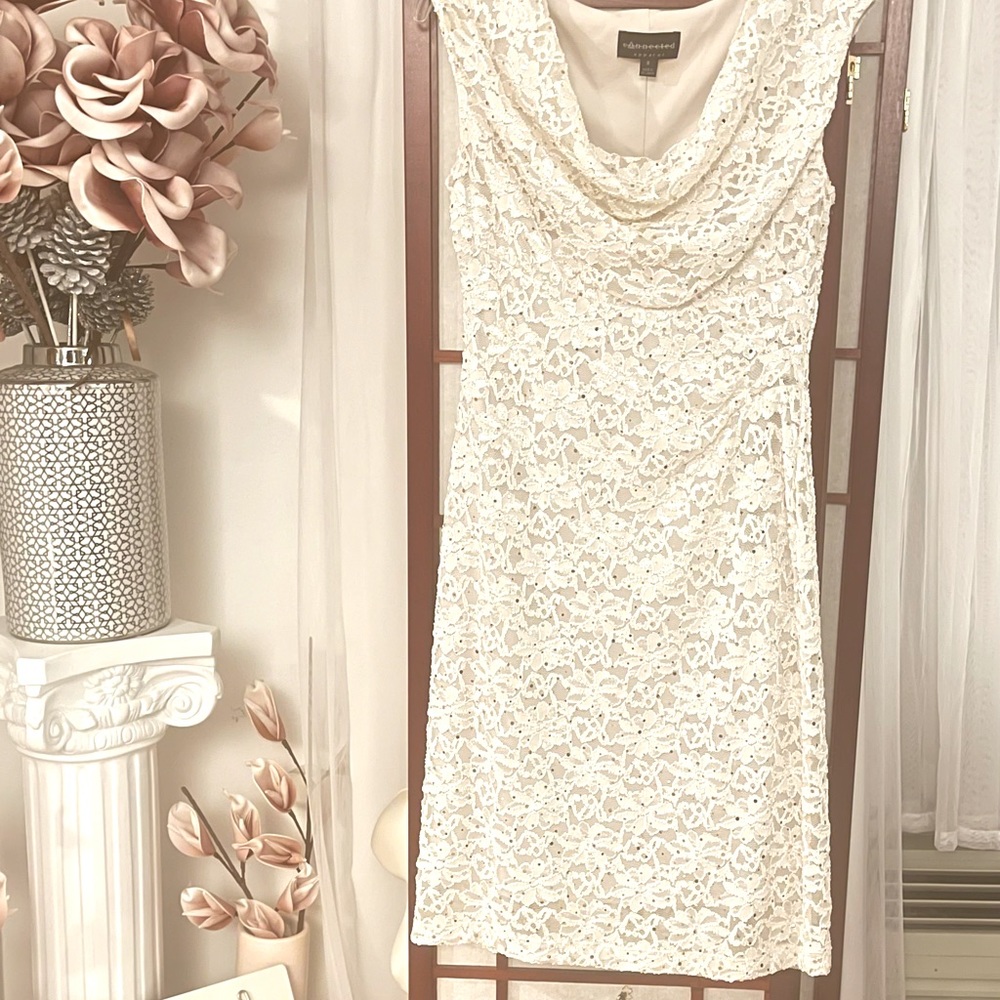Cream colored sequined dress